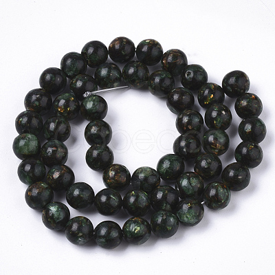 Assembled Synthetic Bronzite and Green Fluorite Beads Strands G-S366-048-1