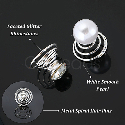 40Pcs 2 Styles Spiral Hair Pin Coil Iron Hair Accessories OHAR-SP0001-10A-1