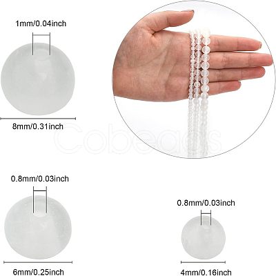 CHGCRAFT 3 Strands 3 Styles Natural Selenite Beads Strands G-CA0001-59-1