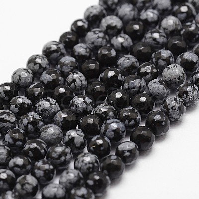Natural Snowflake Obsidian Beads Strands G-G736-06-4mm-1