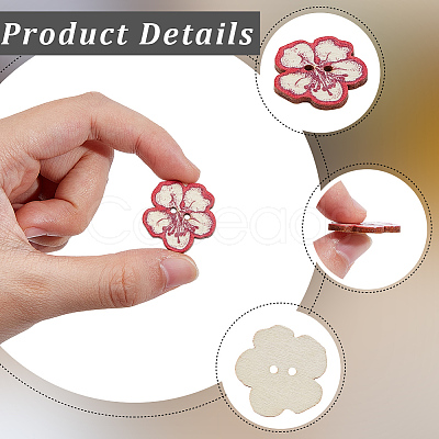 2 Bags Printed Wooden Buttons BUTT-GF0004-13-1