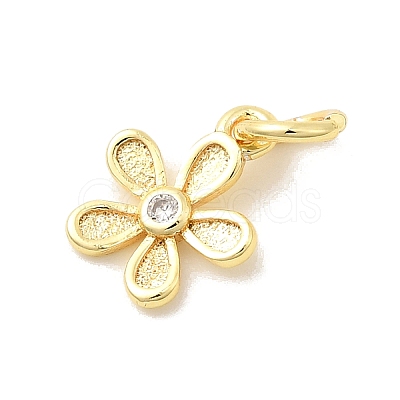 Brass Micro Pave Cubic Zirconia Charms KK-C139-26A-G-1