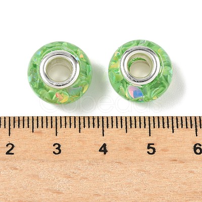 Transparent Resin Rondelle European Beads RESI-S023-05-1