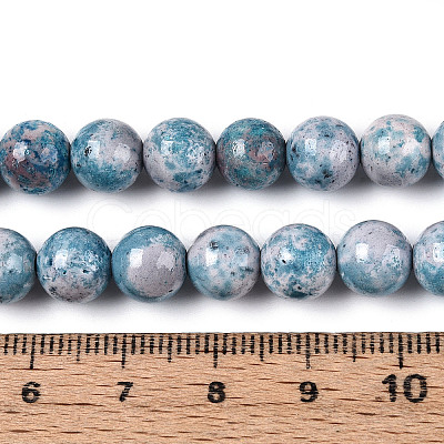 Dyed Synthetic Fossil Beads Strands G-T139-8mm-66G-1