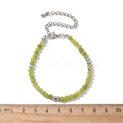 Natural Peridot Bead Bracelet ZW6419-4-1