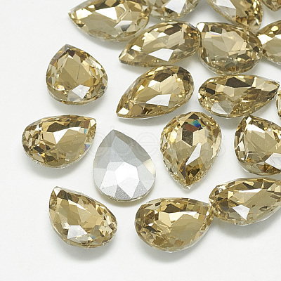 Pointed Back Glass Rhinestone Cabochons RGLA-T081-7x10mm-04-1