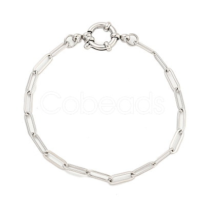 Tarnish Resistant 304 Stainless Steel Paperclip Chain Bracelets for Women BJEW-Q344-03P-1
