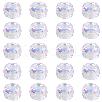 500Pcs UV Plating Acrylic Beads OACR-SP0001-85B-1