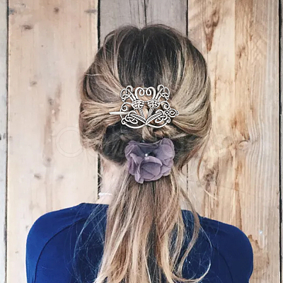 Viking Alloy Hair Clip with Hair Sticks OHAR-WH0001-04C-1