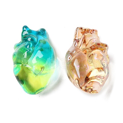 Electroplate K9 Glass Heart Figurines GLAA-B016-02-1