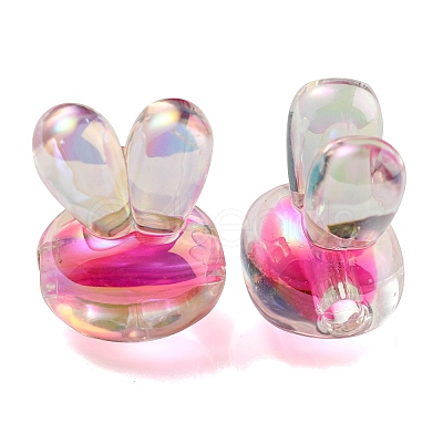 UV Plating Rainbow Iridescent Acrylic Beads X1-PACR-E001-05F-1