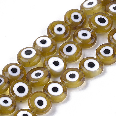 Handmade Evil Eye Lampwork Beads Strands LAMP-S191-02C-07-1