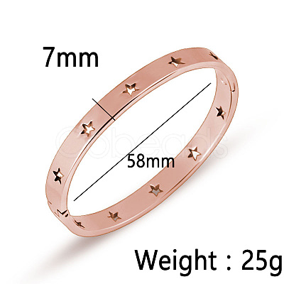 Hollow Star 304 Stainless Steel Bangles RO4138-3-1