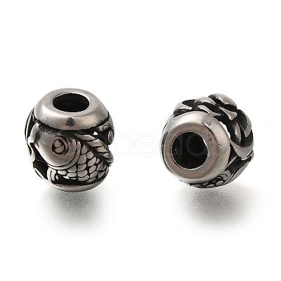 304 Stainless Steel European Beads STAS-D191-09E-AS-1