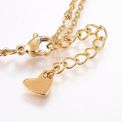 304 Stainless Steel Cable Chain Bracelets BJEW-I243-22G-A-1