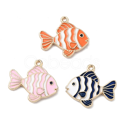 Double-sided Alloy Enamel Pendants FIND-D307-03G-1