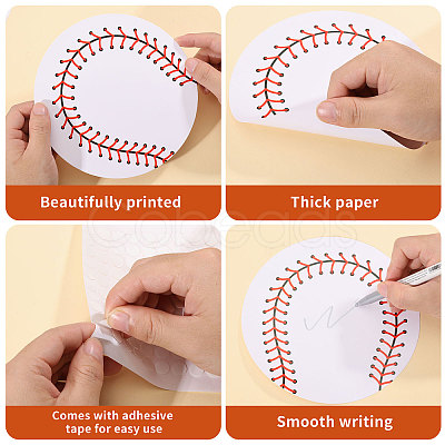 60Pcs 6 Styles Baseball Paper Gift Tags CDIS-CA0001-17-1