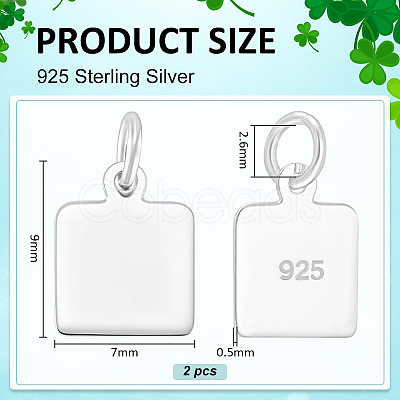 925 Sterling Silver Blank Charms STER-BC0003-80A-1