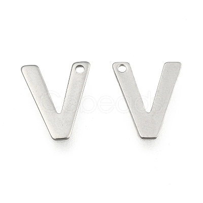 Tarnish Resistant 304 Stainless Steel Letter Charms LS-STAS-O072-V-1