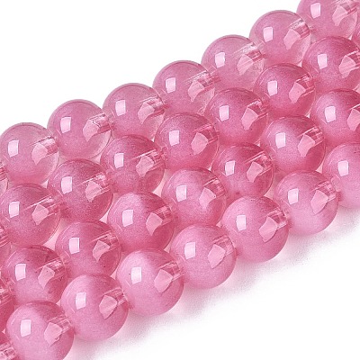 Transparent Glass Imitation Cat Eye Beads Strands GLAA-Q110-01B-13-1