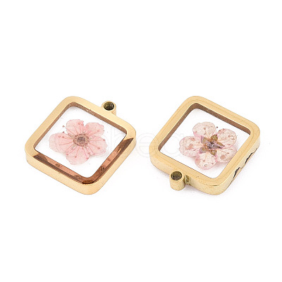304 Stainless Steel Epoxy Resin Pendants STAS-T072-36-1