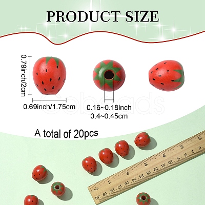 20Pcs Wood Beads WOOD-YW0001-57-1