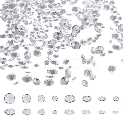 16 Styles Cubic Zirconia Cabochons ZIRC-ME0001-05-1