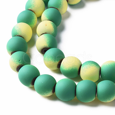 Spray Painted Non-magnetic Synthetic Hematite Beads Strands G-N337-01B-1