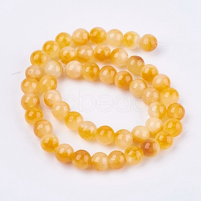 Two Tone Natural White Jade Bead Strands G-R165-8mm-M1-1