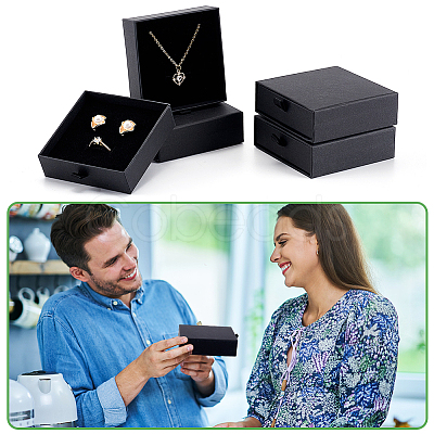 Kraft Paper Necklace Earring Storage Gift Drawer Boxes CON-WH0095-87A-1