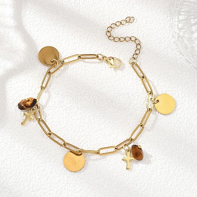 304 Stainless Steel Charm Bracelets BJEW-JB12821-1