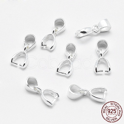 Anti-Tarnish Rhodium Plated 925 Sterling Silver Pendant Bails STER-E050-03P-1