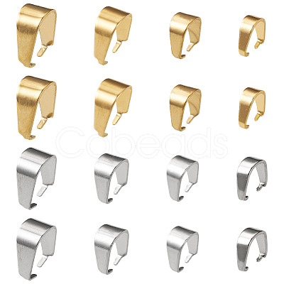 80Pcs 8 Styles 304 Stainless Steel Snap On Bails STAS-TA0006-24-1