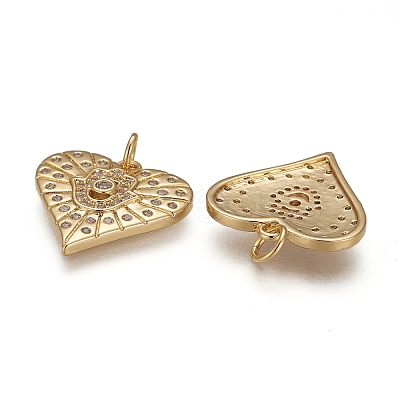 Brass Micro Pave Clear Cubic Zirconia Pendants X-ZIRC-Z009-02G-1