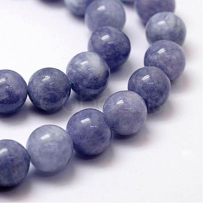 Natural White Jade Imitation Aquamarine Beads Strands G-F364-15-10mm-1