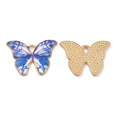 Light Gold Tone Alloy Enamel Pendants ENAM-M059-05KCG-03-1