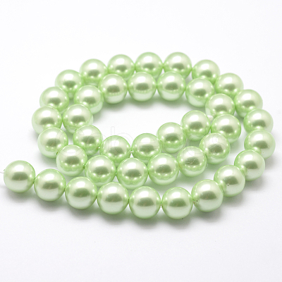 Polished Round Grade A Shell Pearl Bead Strands BSHE-M027-6mm-21-1