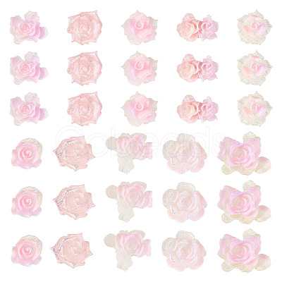 200Pcs Flower & Butterfly Resin Cabochons CRES-TA0001-89F-1