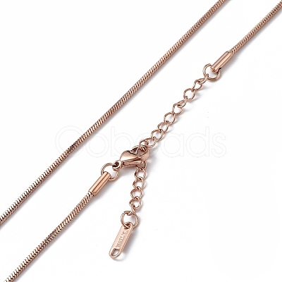 Ion Plating(IP) 304 Stainless Steel Round Snake Chain Necklace for Men Women NJEW-K245-012D-1