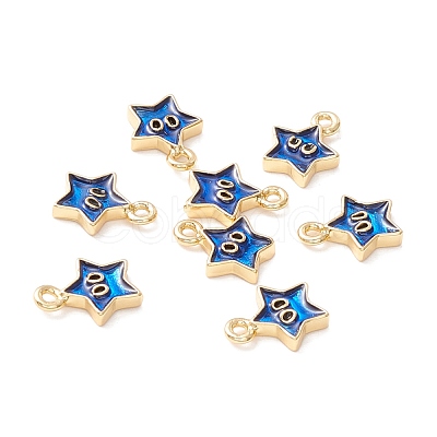 Rack Plating Eco-friendly Brass Enamel Charms KK-D073-01G-05-NR-1
