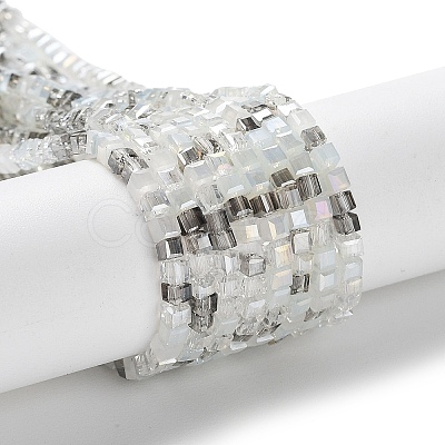 Gradient Color Electroplate Glass Bead Strands X-GLAA-E042-05-B02-1