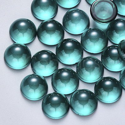 Transparent Spray Painted Glass Cabochons GLAA-S190-013C-G04-1
