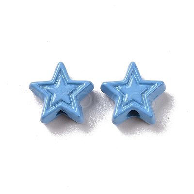 Spray Painted Alloy Beads PALLOY-K001-02F-1