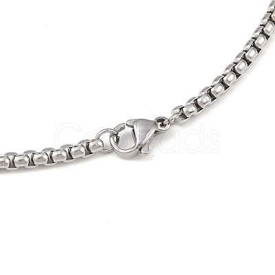 Tarnish Resistant Trendy Men's 201 Stainless Steel Box Chain Necklaces NJEW-L043A-46P-1