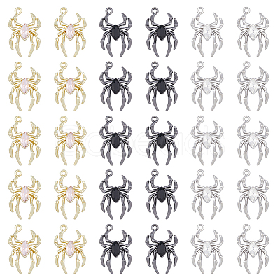 30Pcs 3 Colors Glass Spider Pendant FIND-DC0004-13-1