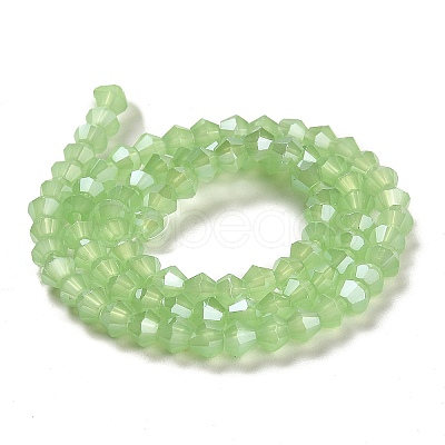 Imitation Jade Electroplate Glass Beads Strands GLAA-F029-J4mm-C01-1