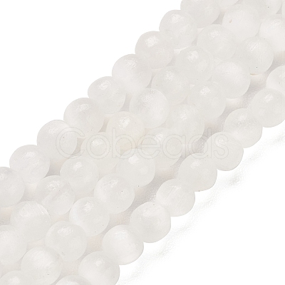 Natural Selenite Beads Strands G-K336-02-1