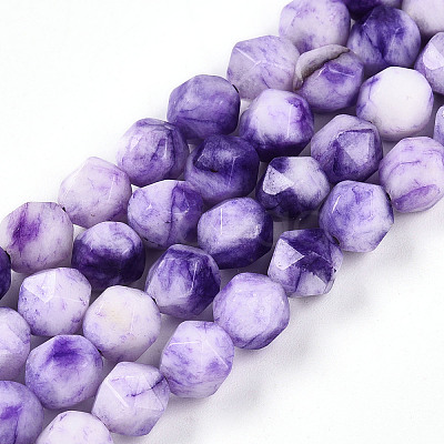 Dyed Natural White Jade Beads Strands G-T139-8mm-45R-1