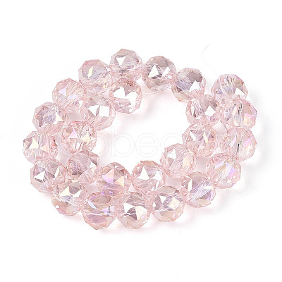 AB Color Plated Transparent Glass Round Beads Strands EGLA-T029-8mm-12T-13-1