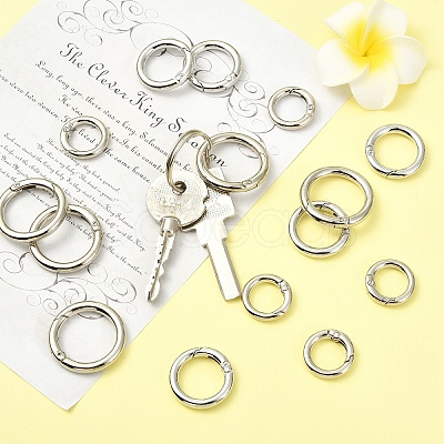 15Pcs 3 Styles Zinc Alloy Spring Gate Rings FIND-YW0011-76-1